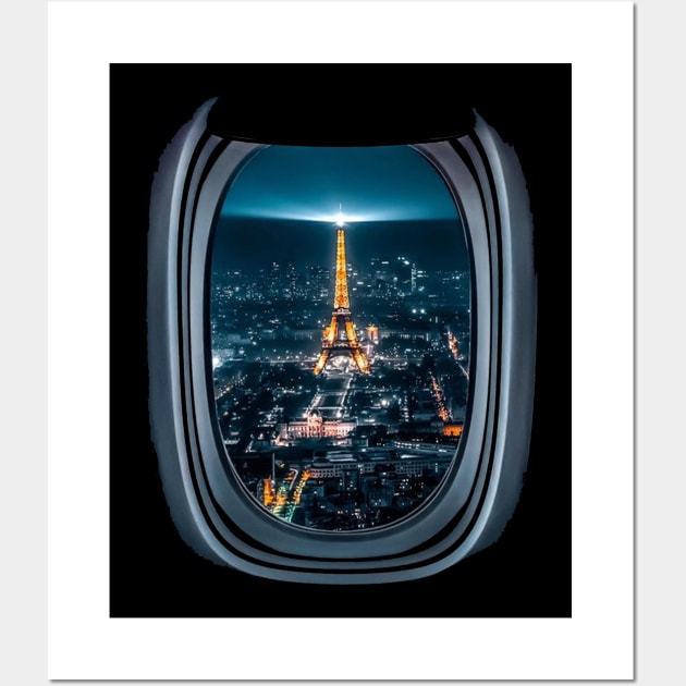 Airplane Window View Paris French Wall Art by blacckstoned